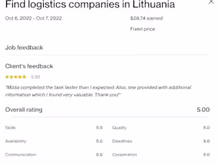 Data collection (logistics companies in Lithuania)