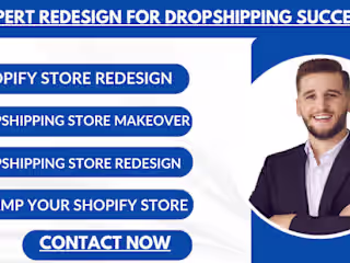 I will shopify website design pro dropshipping store redesign o…