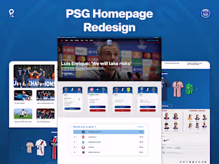 Paris Saint-Germain - Homepage UI/UX Redesign 