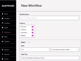Improved Abandoned Cart Drip Campaign Workflow for Gumroad