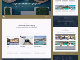 Website design for pools and landscaping services