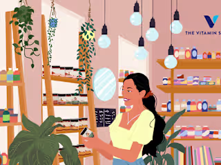 Illustration for the vitamin store