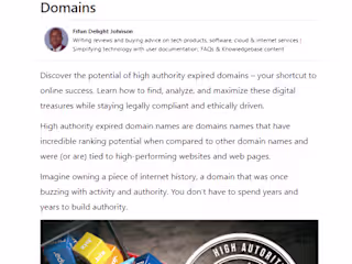 Knowledge base writer for ExpiredDomains.com