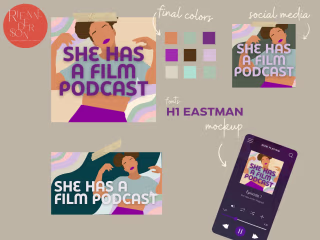 Eye-catching Podcast Cover - She Has a Film Podcast