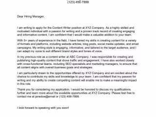 Mock Cover Letter