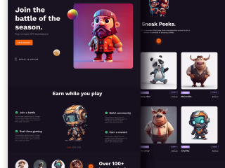 Fictional NFT landing page on Behance