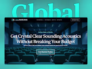 Global Acoustics Interior Landing Page & other sub-pages
