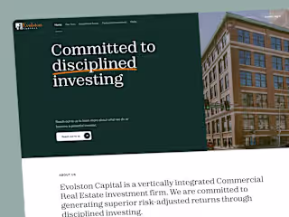 Evolston capital web design and Webflow development