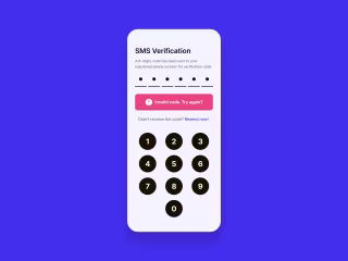 Invalid Code Screen UI