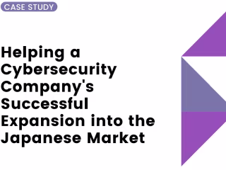Japan Marketing Manager for Cybersecurity Software Company