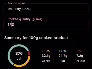 Calorie tracker