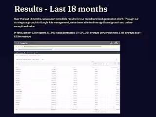 £6.5m generated in 18 months