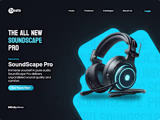Head Phone UI Design Landing page