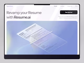 Hero page for Resume AI Light Mode
