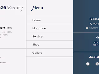 Senze Beauty Menu page is ready 
