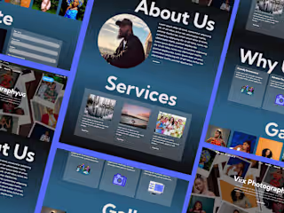 Photography / Videography Website design Minimal Glassmorphic