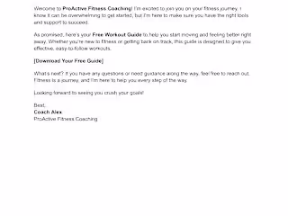Kickstart Your Fitness - Welcome Email