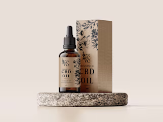 Minimal organic packaging design for CBD oil 