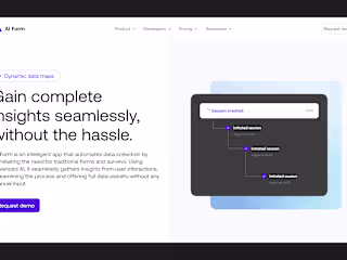 AI form website hero section