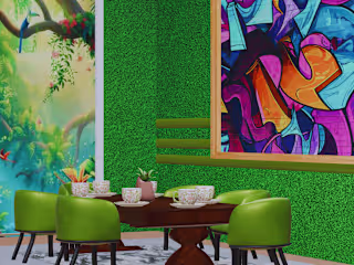 Nature-Inspired Dining Room Scene in Blender