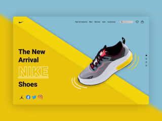 Nike shoes Landing section