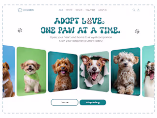 AN ADOPTION LANDING PAGE WEBSITE FOR  DOGS 