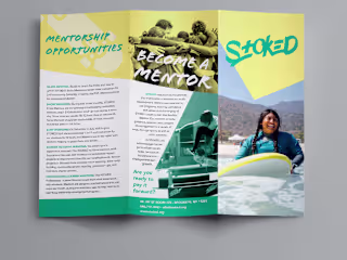 Brochure for STOKED a non-profit organization.
