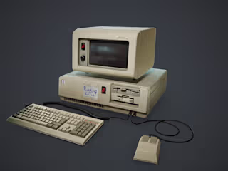 Game-ready, retro PC (prop)