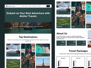 Atelier Travels Landing Page Website Design UI/UX