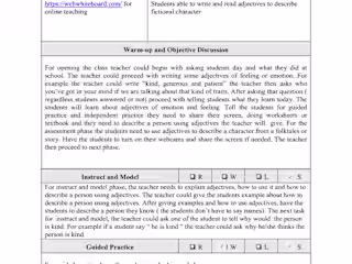 Technology-Enriched ReadingWriting Lesson Plan