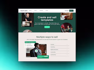 Teachable.com Website Design (Advanced Prototyping in Figma)
