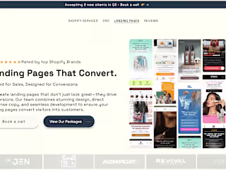Landing pages for e-commerce brands
