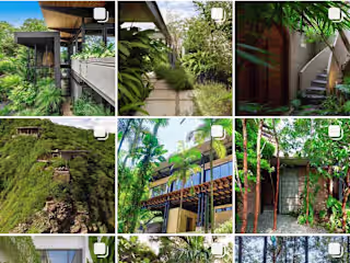 Sustainable green architecture showcasing on Instagram 