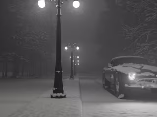 "Winter Wonderland Revived: Vintage Elegance in a Snowy Realm