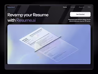 Resume AI Hero Design Dark mode