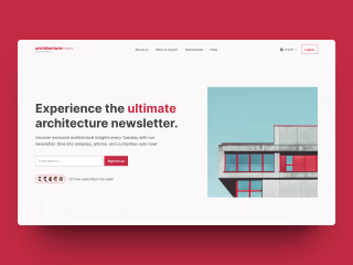 Architecture Newsletter Website Hero Section Redesign