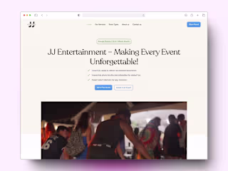 Framer Website Redesign for JJ Entertainment