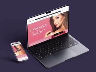 MAC Cosmetics landing page design