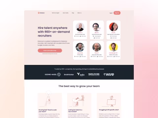 Landing page for Relancer
