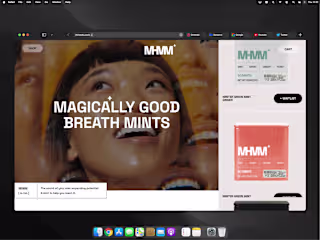 Mhmm Mints - E-commerce Landing Page Framer Development