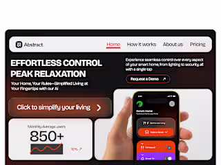 SmartHome App Landing Page Design