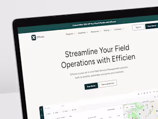 Efficien - Field Service Management Software Landing Page