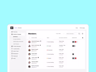 Member list view - Admin