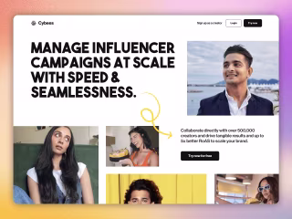 Framer Landing Page for Cybees, Influencer Marketing Marketplace