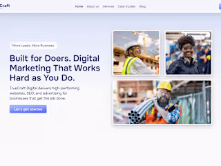 TrueCraft Digital branding + landing design