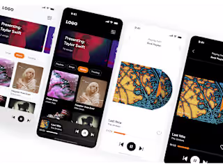 Music Streaming UI Design (Light & Dark Mode)