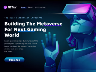 Webdesign of a Metaverse App