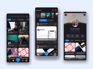 Behance redesign with dark theme :: Behance