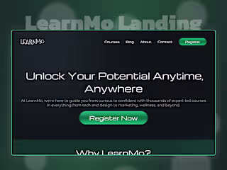 LearnMo - Figma & Framer Landing Page