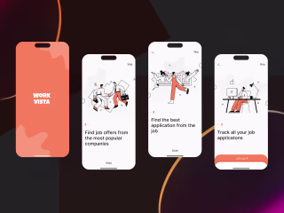 Workvista app: mobile design, mobile app concept 🌟